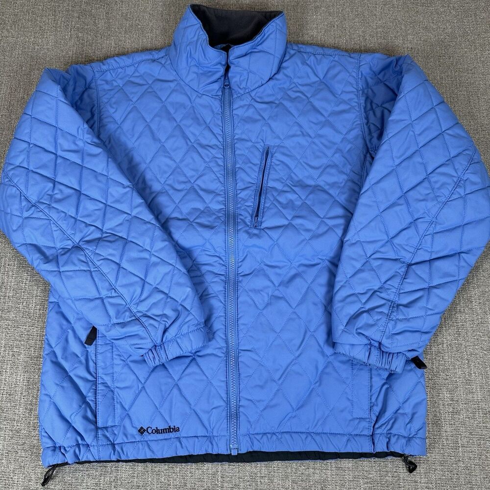 Columbia Vertex Jacket Womens Large Blue Lightweight Quilted Full Zip Coat